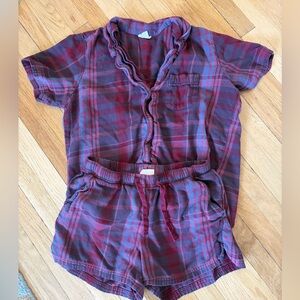 Pact Organic eggplant flannel sleep set